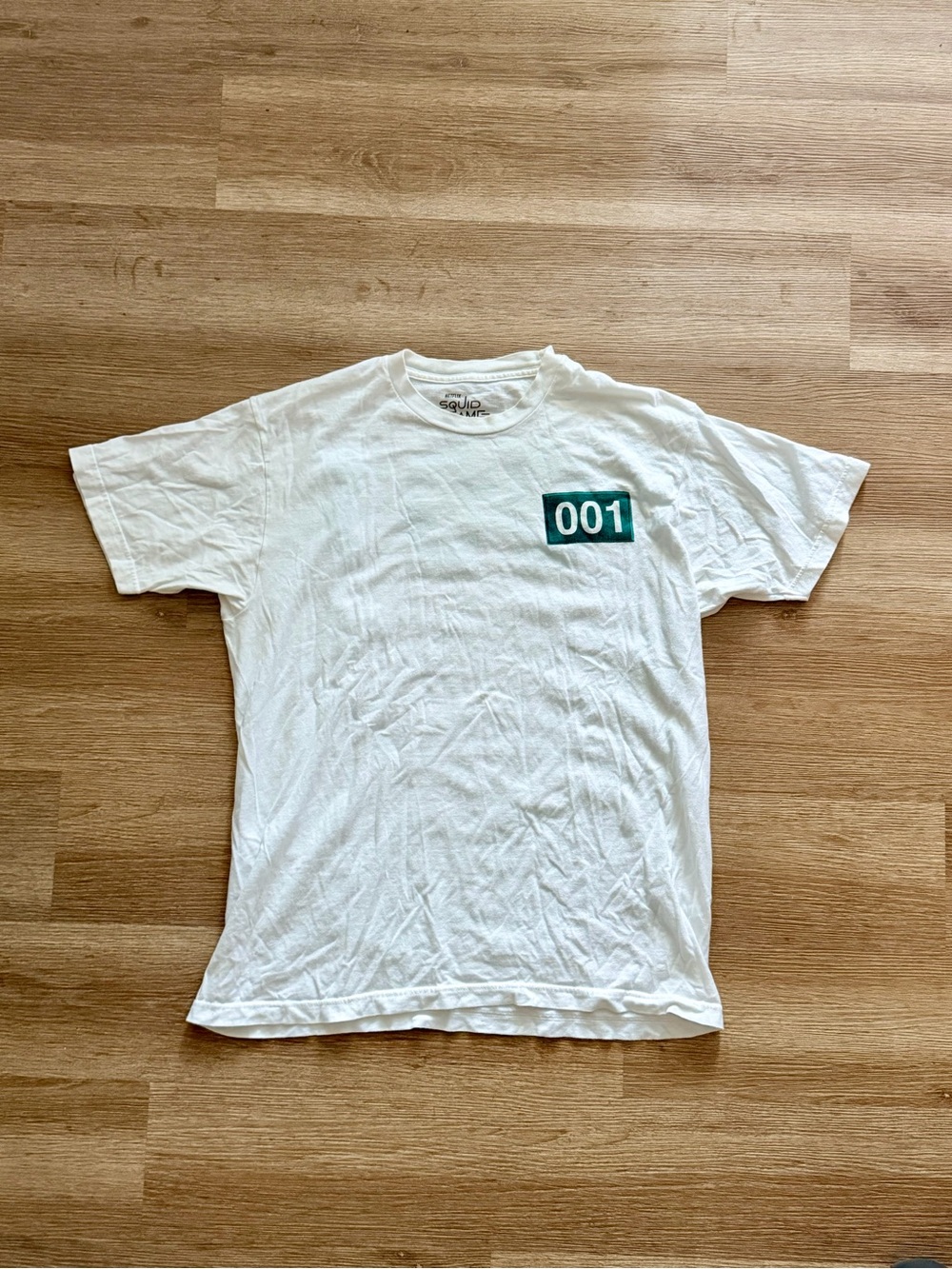Squid Game Graphic Tee with Green '001' Patch
